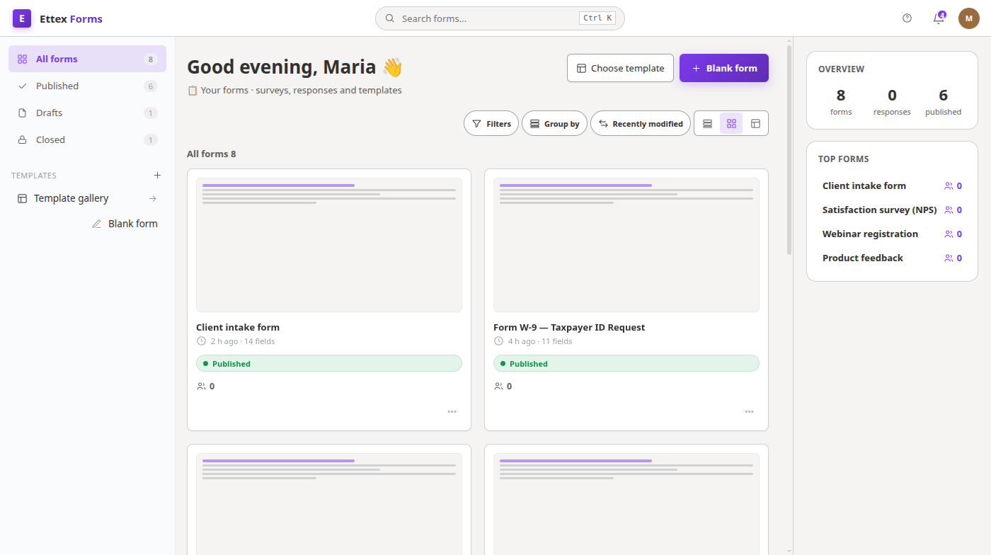 Forms screenshot