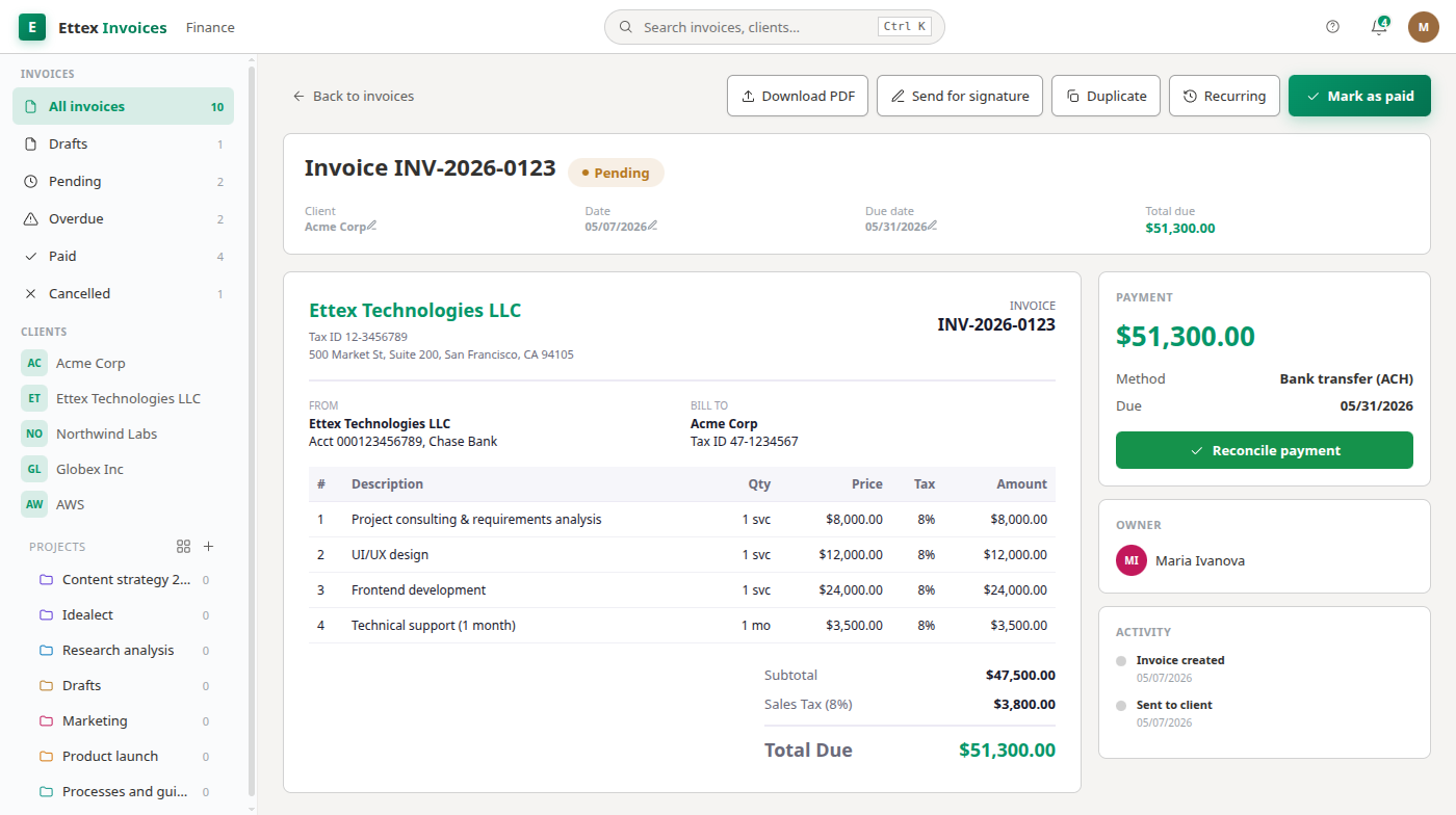 A closer look at Invoices