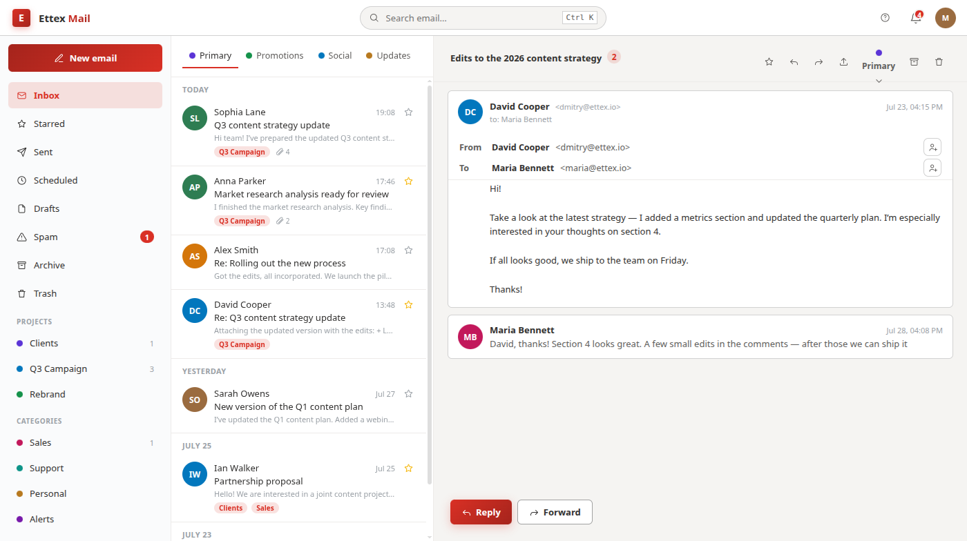 Mail screenshot