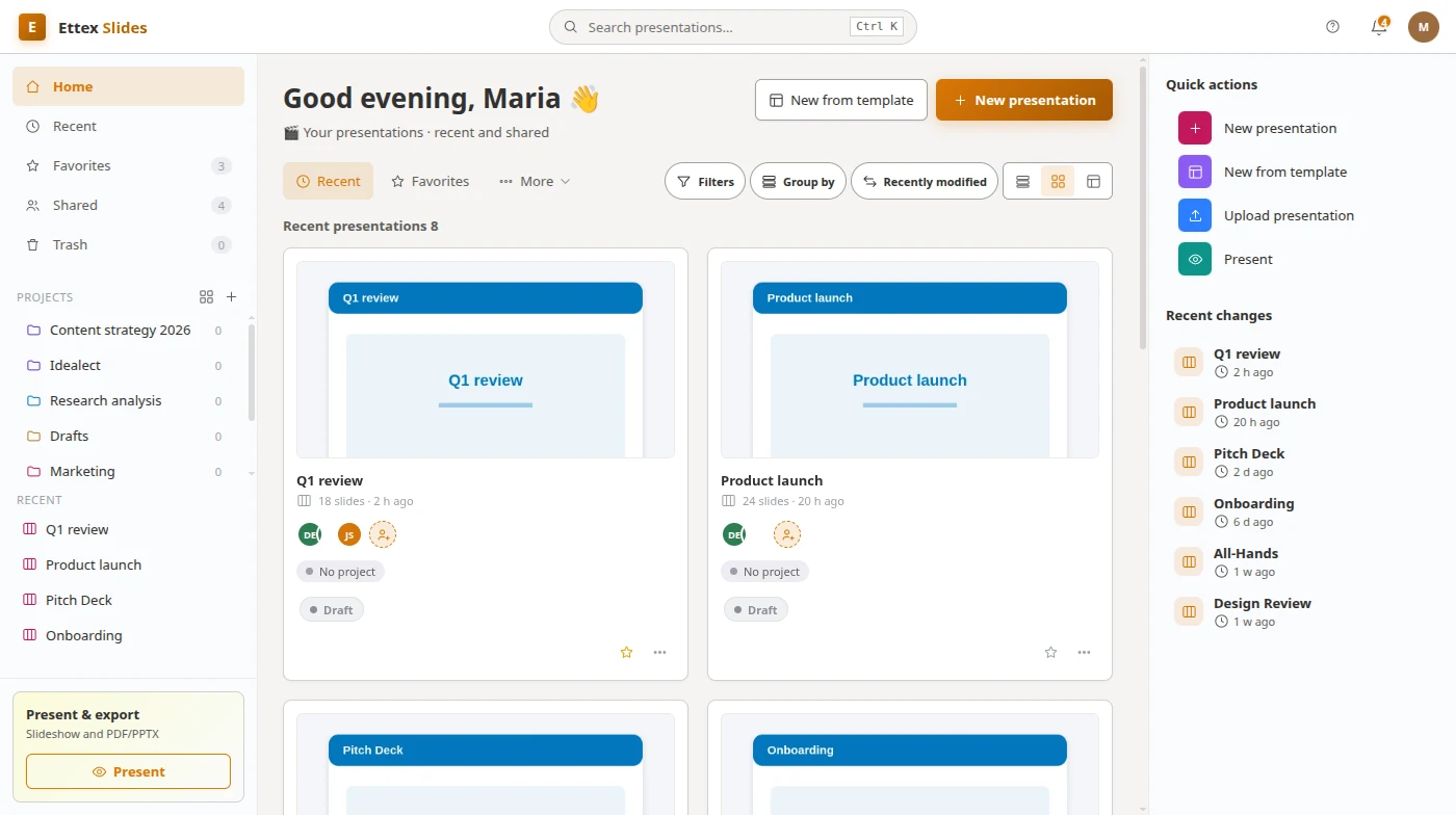 Ettex Slides — Slides & decks